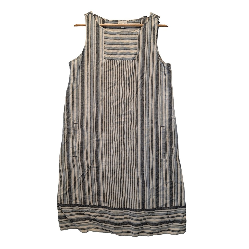 J. Jill Love Linen Striped Sleeveless Shift Dress Blue White WDR057111 Mens S